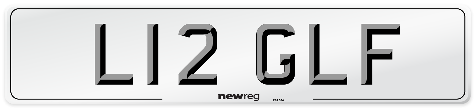 L12 GLF Number Plate from New Reg